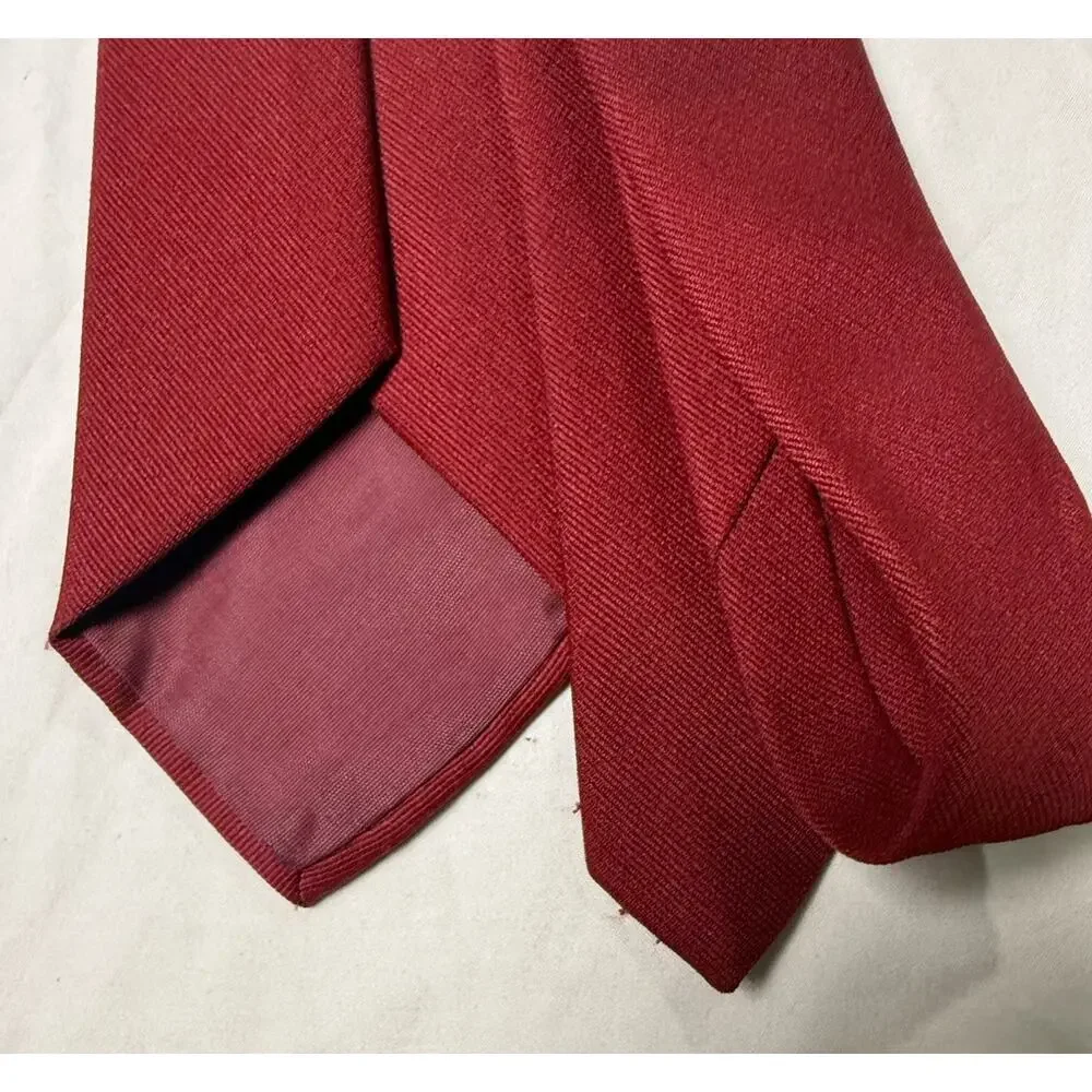 Lot of 3 Men's Dress Ties Navy Foulard + Solid Red Silk Accents Envoy Ketch